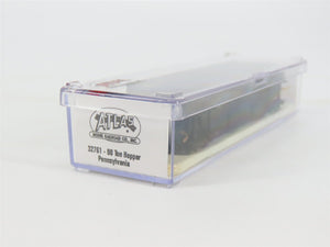 N Scale Atlas 32761 PRR Pennsylvania Railroad 3-Bay Open Hopper #180412 w/ Load