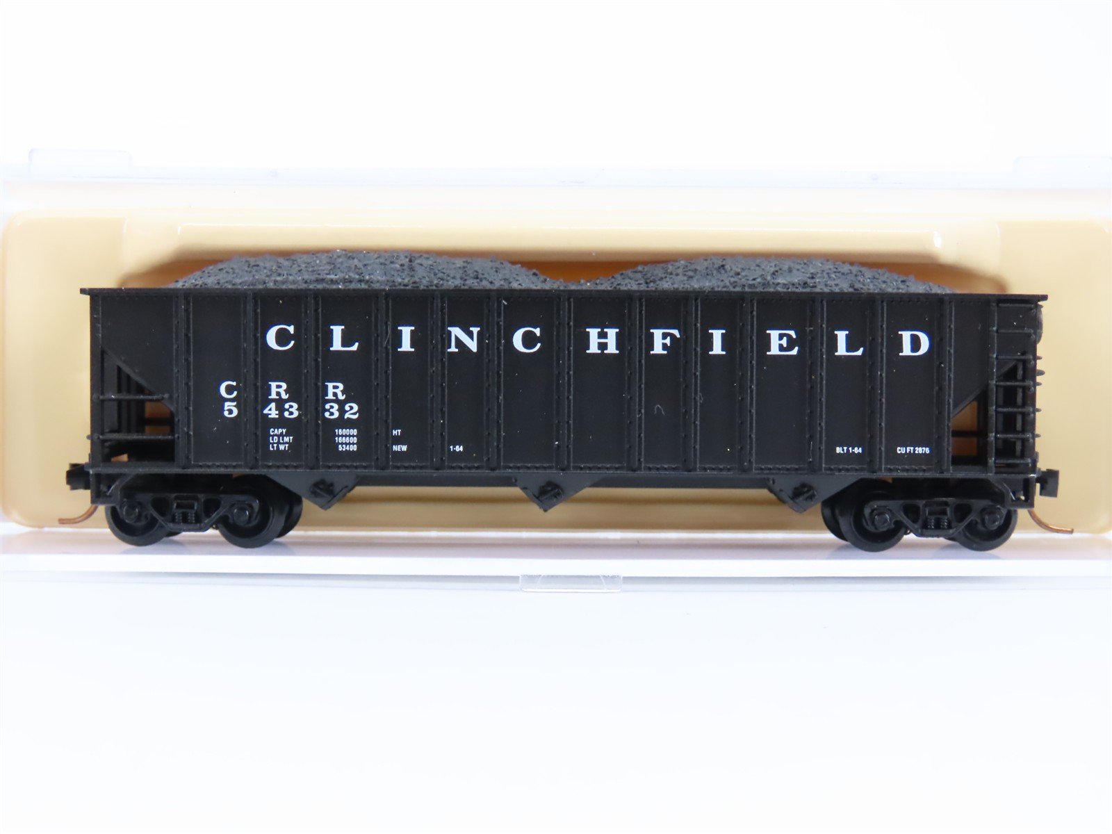 N Scale Atlas 32751 CRR Clinchfield Railroad 3-Bay Open Hopper #54332 w/ Load