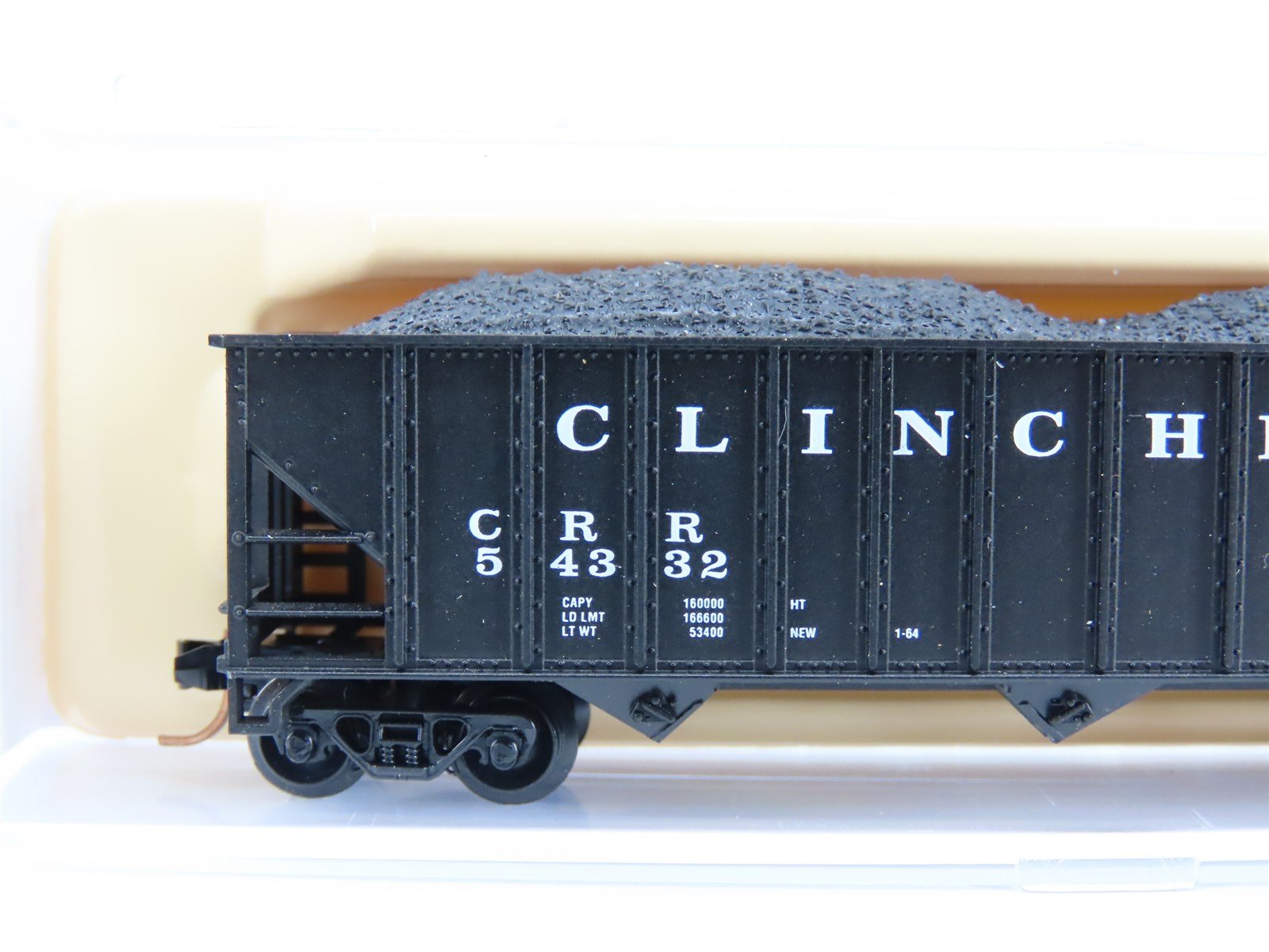 N Scale Atlas 32751 CRR Clinchfield Railroad 3-Bay Open Hopper #54332 w/ Load