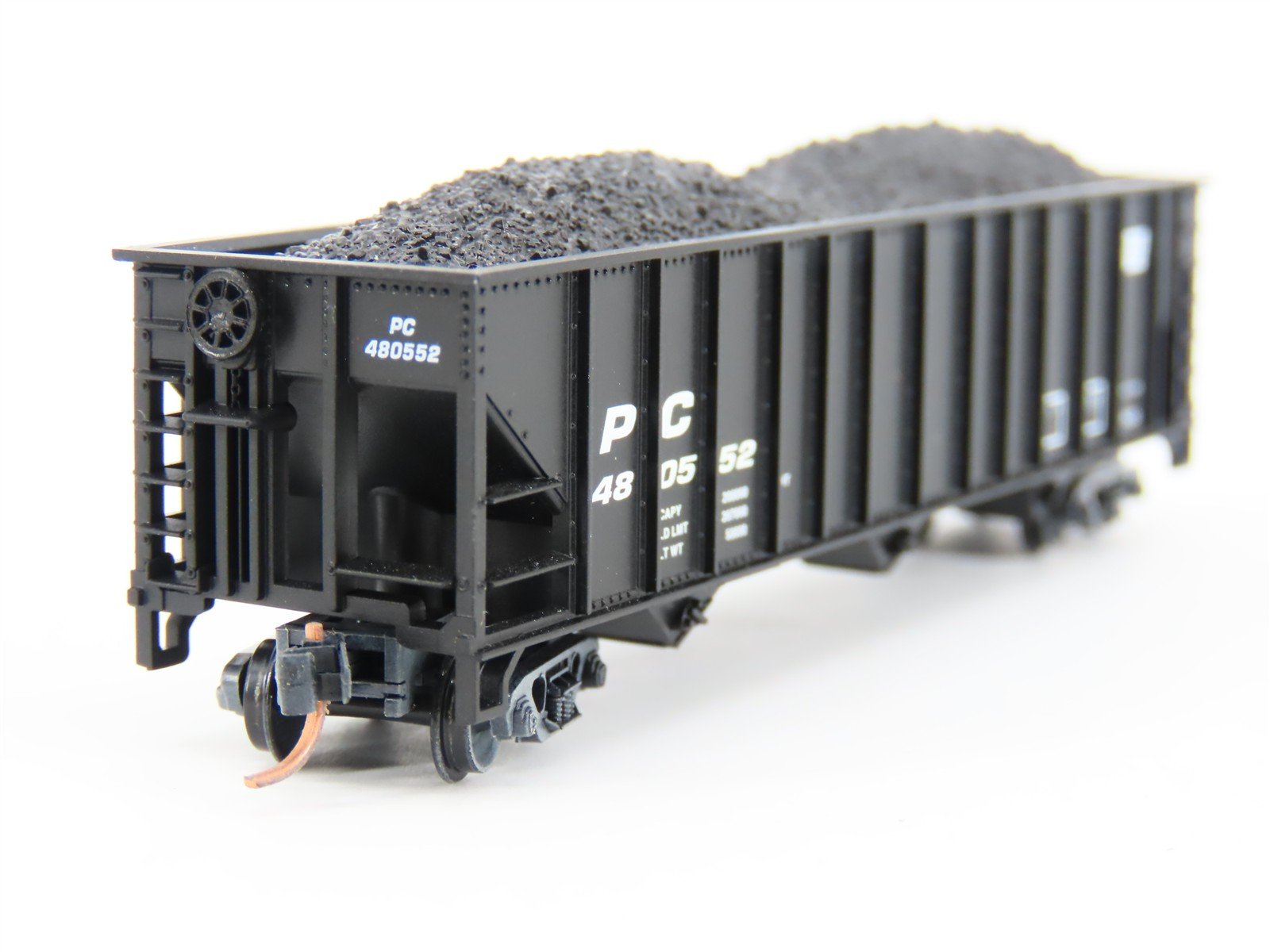 N Scale Atlas 32921 PC Penn Central Railroad 3-Bay Open Hopper #480552 w/ Load