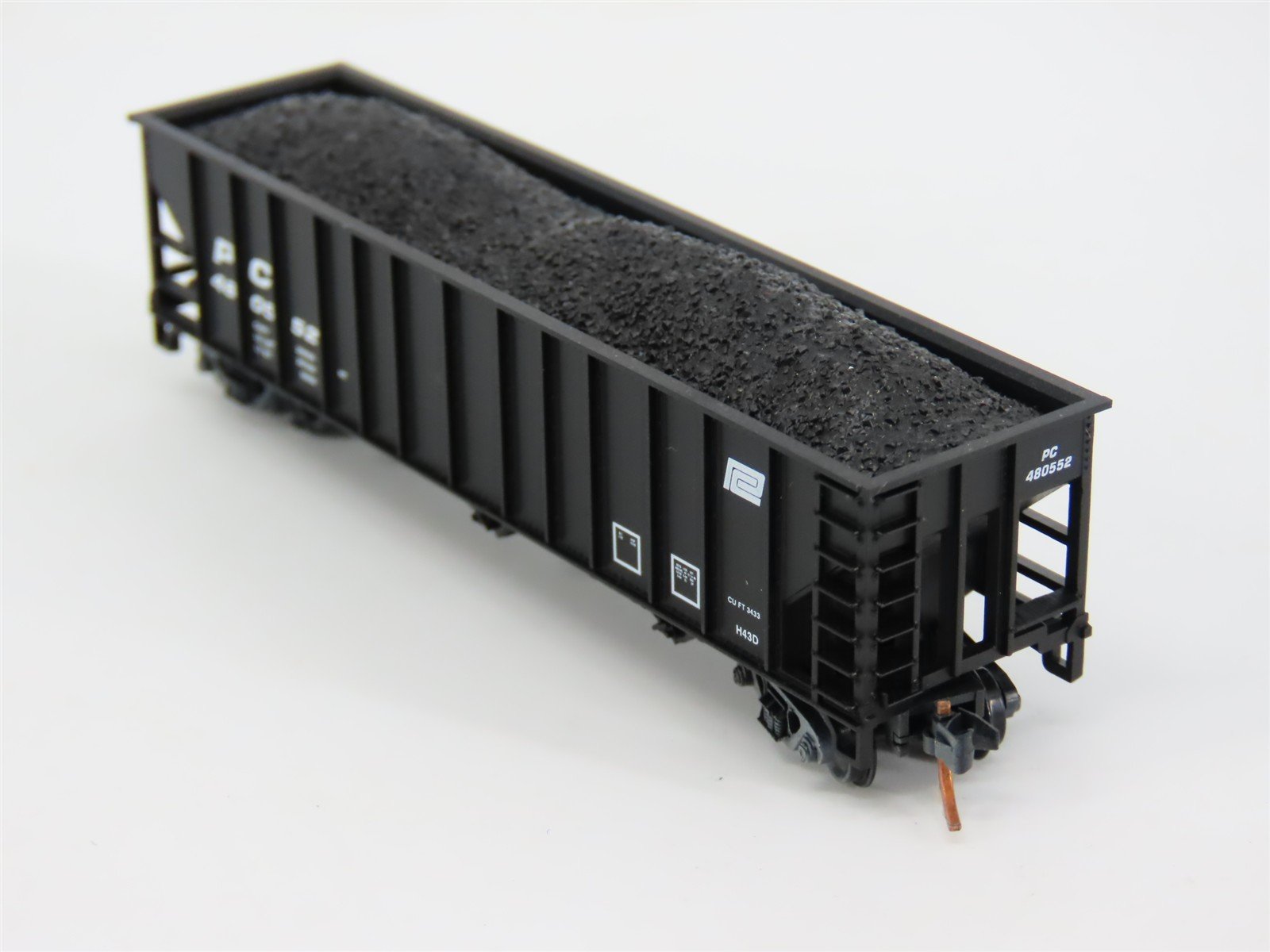 N Scale Atlas 32921 PC Penn Central Railroad 3-Bay Open Hopper #480552 w/ Load