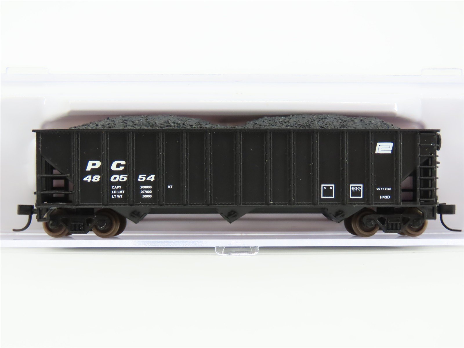 N Scale Atlas 32924 PC Penn Central Railroad 3-Bay Open Hopper #480554 w/ Load