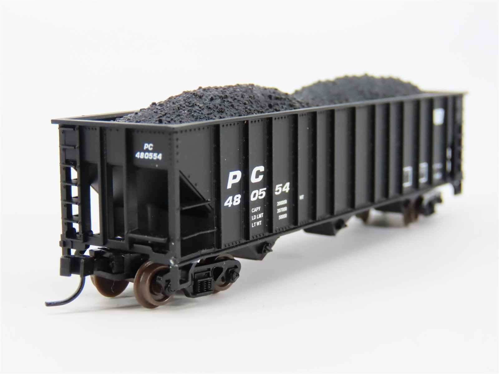 N Scale Atlas 32924 PC Penn Central Railroad 3-Bay Open Hopper #480554 w/ Load