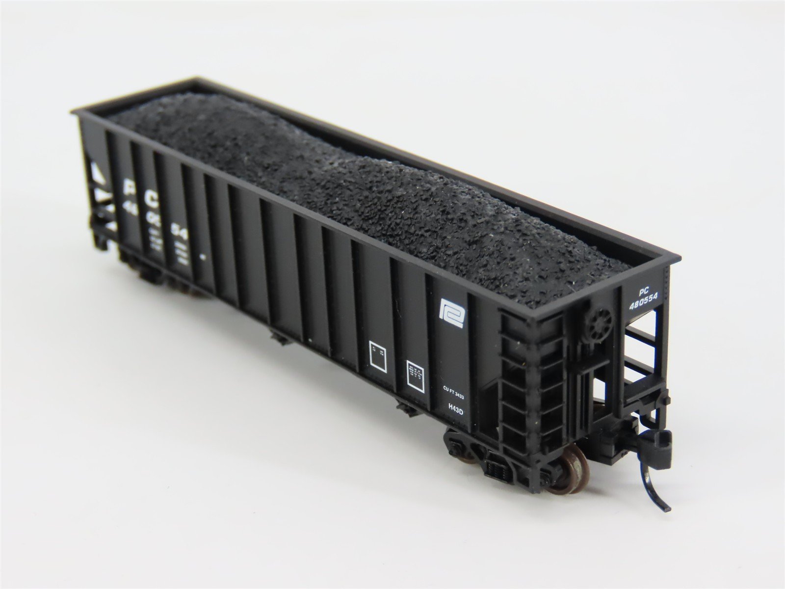 N Scale Atlas 32924 PC Penn Central Railroad 3-Bay Open Hopper #480554 w/ Load