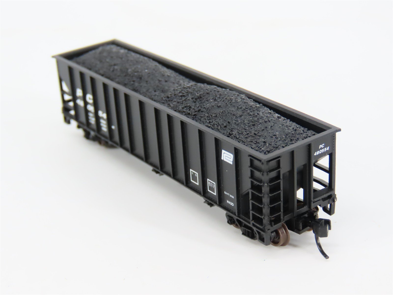 N Scale Atlas 32924 PC Penn Central Railroad 3-Bay Open Hopper #480554 w/ Load