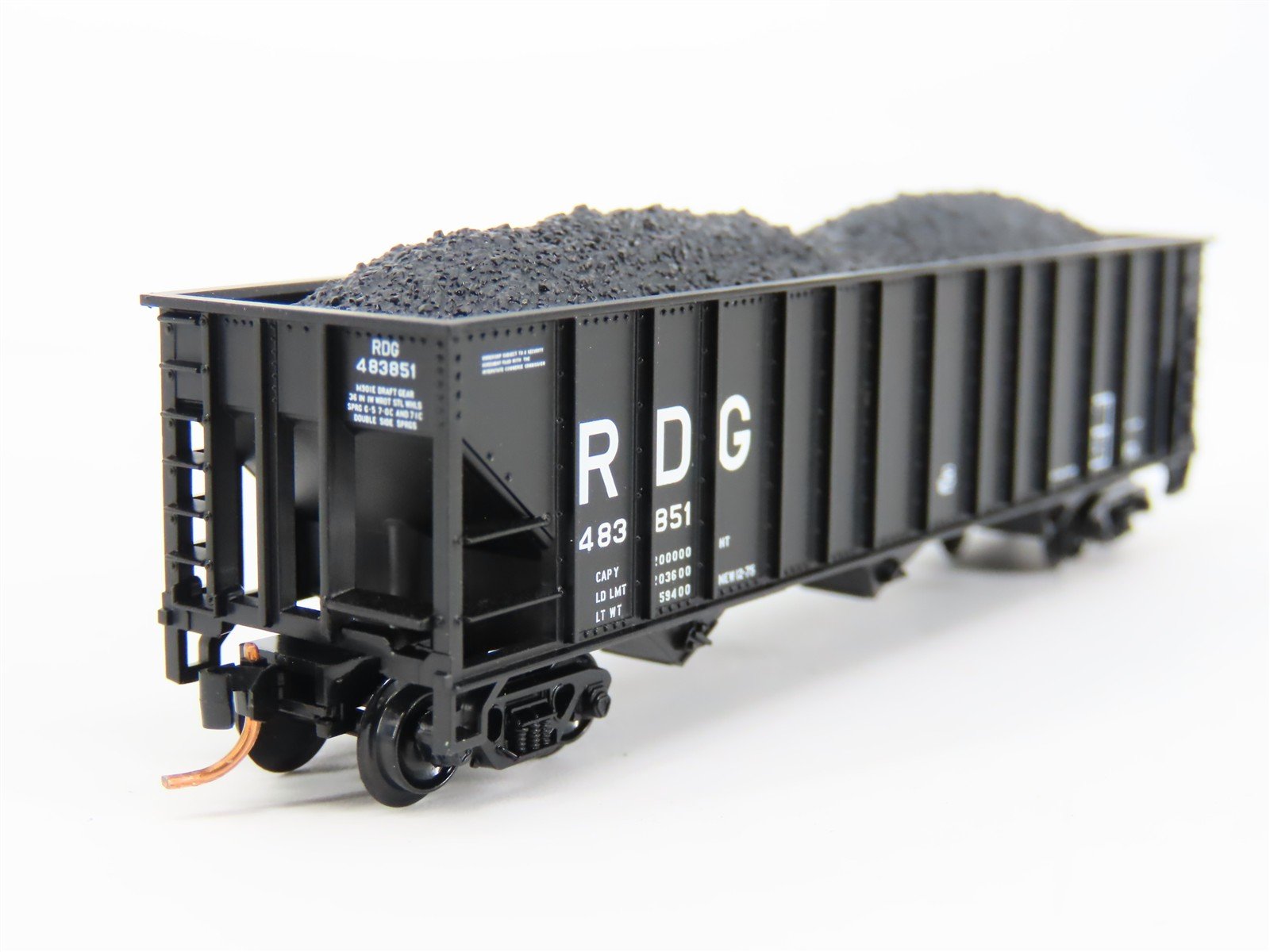 N Scale Atlas 32981 RDG Reading Railroad 3-Bay Open Hopper #483851 w/ Load