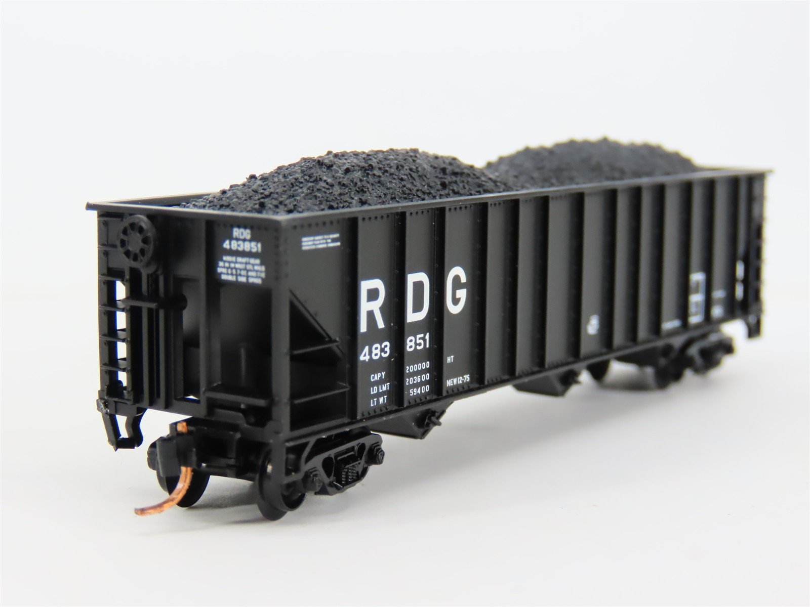 N Scale Atlas 32981 RDG Reading Railroad 3-Bay Open Hopper #483851 w/ Load