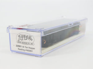 N Scale Atlas 32981 RDG Reading Railroad 3-Bay Open Hopper #483851 w/ Load