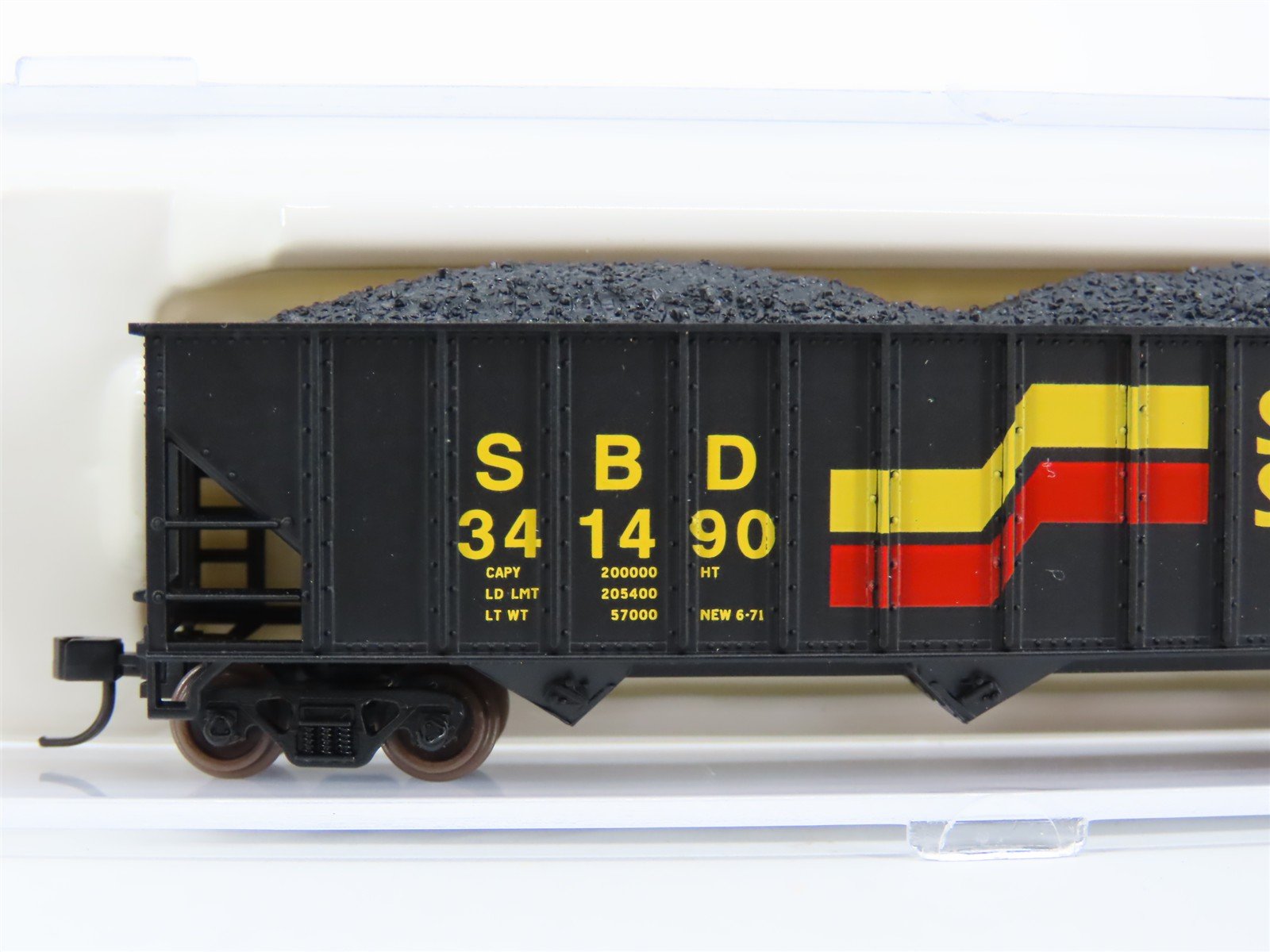 N Scale Atlas 32993 SBD Seaboard System 3-Bay Open Hopper #341490 w/ Load