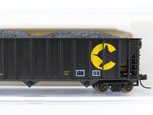 N Scale Atlas 32886 C&O Chessie System 3-Bay Open Hopper #183045 w/ Load