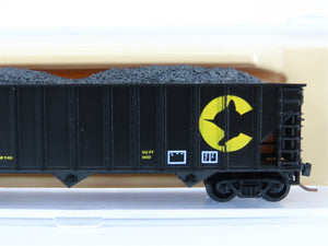 N Scale Atlas 32891 WM Chessie System 3-Bay Open Hopper #830091 w/ Load