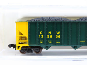 N Scale Atlas 3293 CNW Chicago & North Western 3-Bay Open Hopper #135836 w/ Load