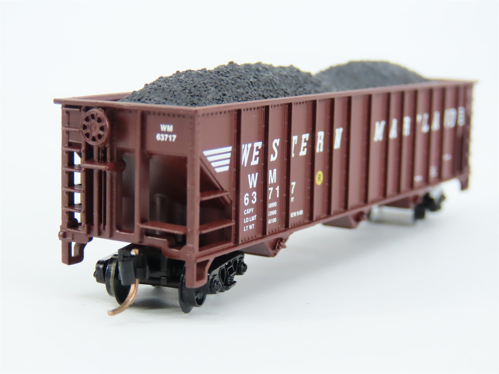 N Scale Atlas 32661 WM Western Maryland 3-Bay Open Hopper #63717 w/ Load