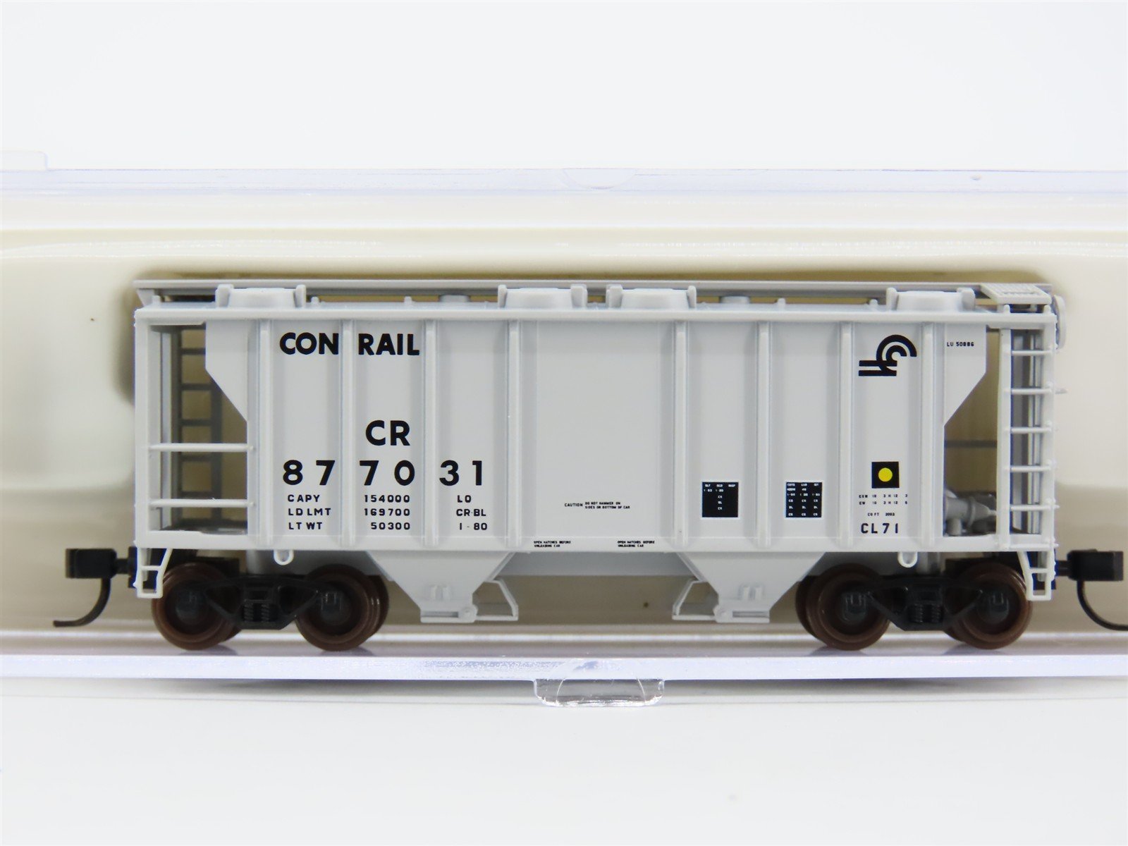 N Scale Atlas 31891 CR Conrail Railroad 2-Bay Covered Hopper #877031