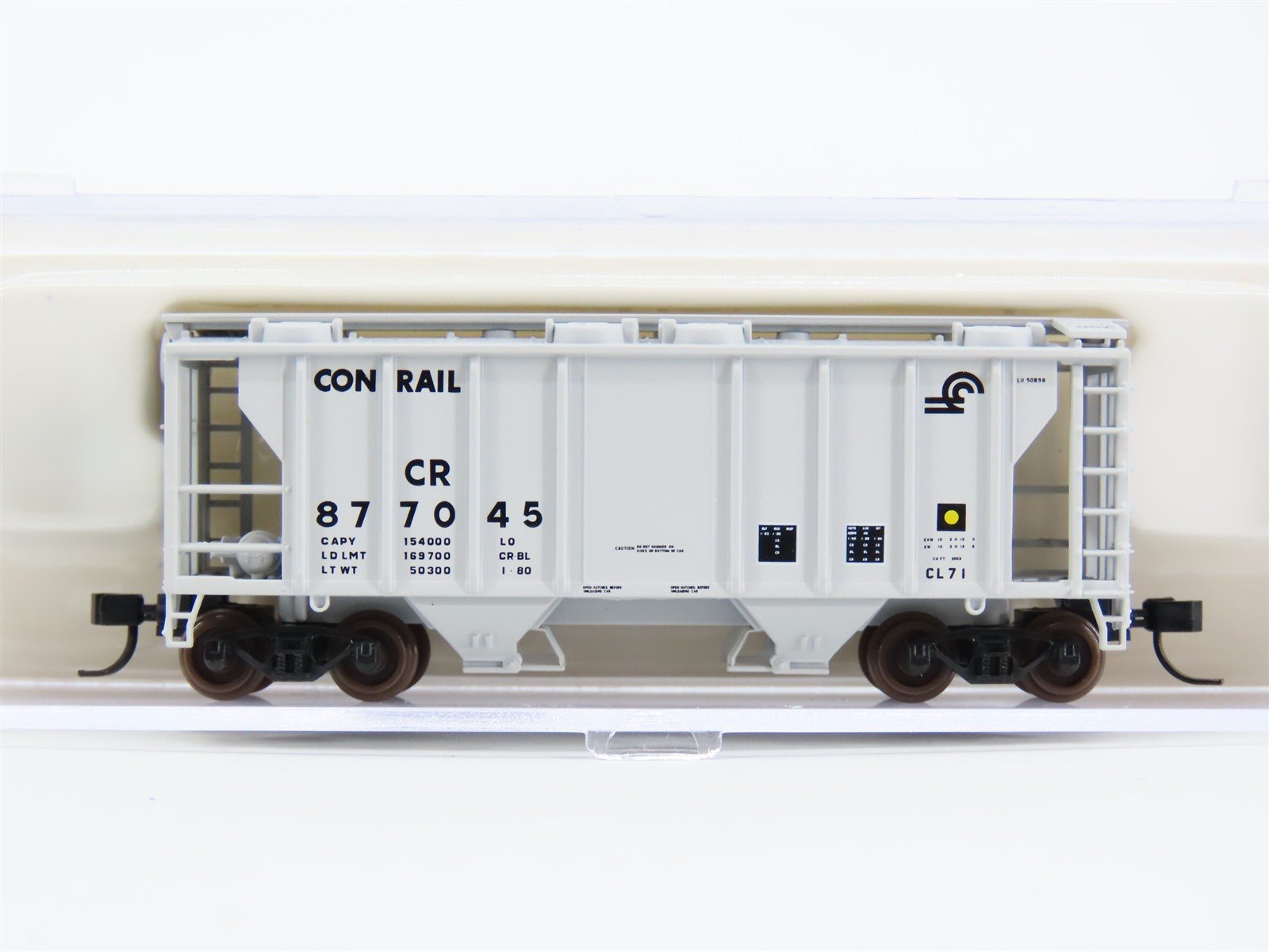 N Scale Atlas 31892 CR Conrail Railroad 2-Bay Covered Hopper #877045