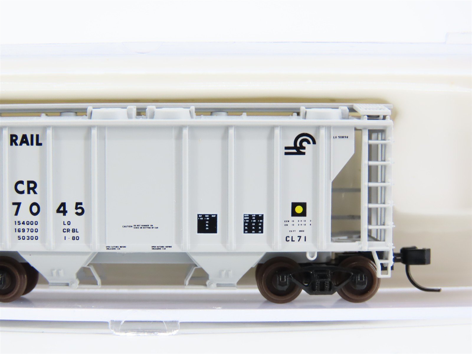 N Scale Atlas 31892 CR Conrail Railroad 2-Bay Covered Hopper #877045