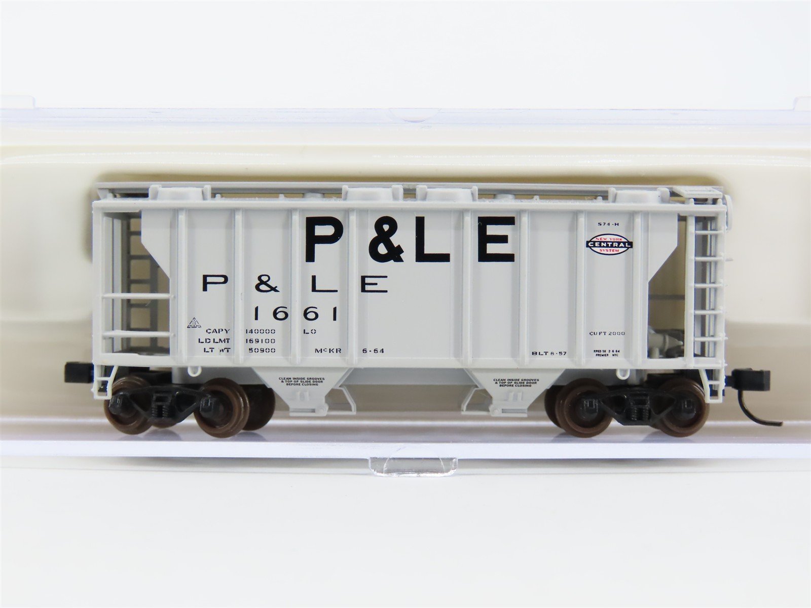 N Scale Atlas 31941 P&LE Pittsburgh & Lake Erie 2-Bay Covered Hopper #1661