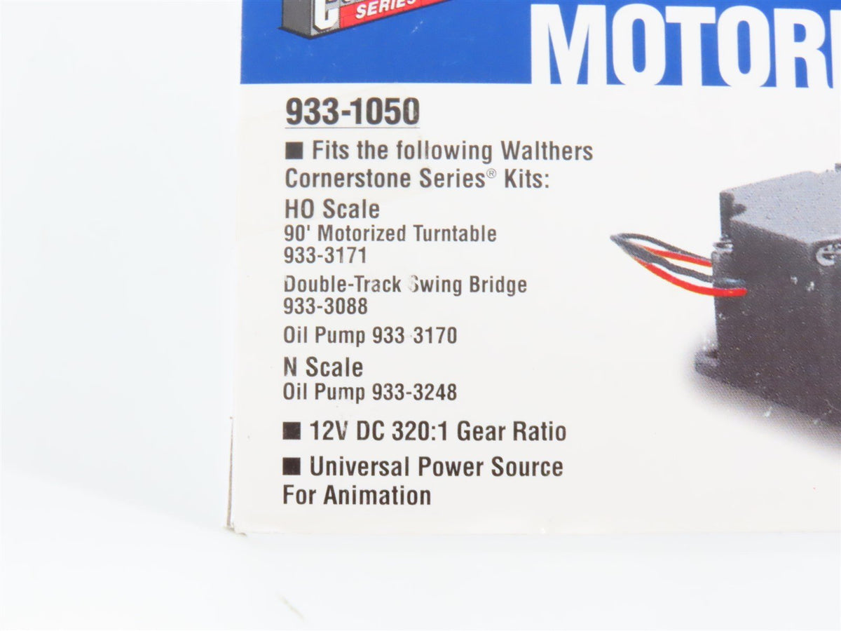 HO &amp; N Scale Walthers Cornerstone 933-1050 Motorizing Kit for Animation - Sealed