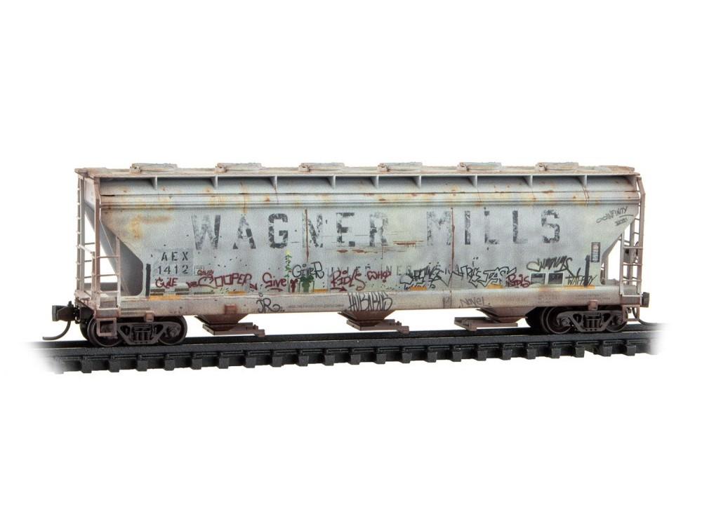 N Micro-Trains MTL 98305105 AEX Andersons 3-Bay Covered Hopper 2-Pack w/Graffiti