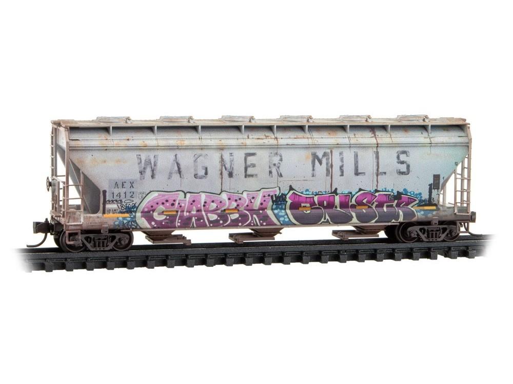 N Micro-Trains MTL 98305105 AEX Andersons 3-Bay Covered Hopper 2-Pack w/Graffiti