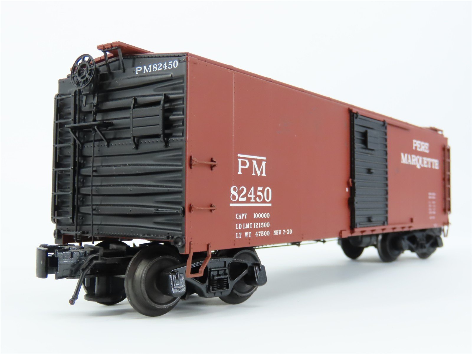 O Gauge 3-Rail Atlas 8777-1 PM Pere Marquette Steel Single Door Box Car #82450