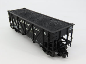 O Gauge 3-Rail Atlas 6423-5 C&O 50-Ton War Emergency 2-Bay Hopper #55380