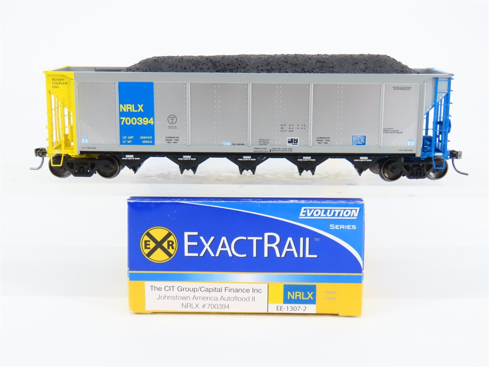 HO ExactRail EE-1307-2 NRLX CIT Group Autoflood Hopper #700394 w/Coal Load