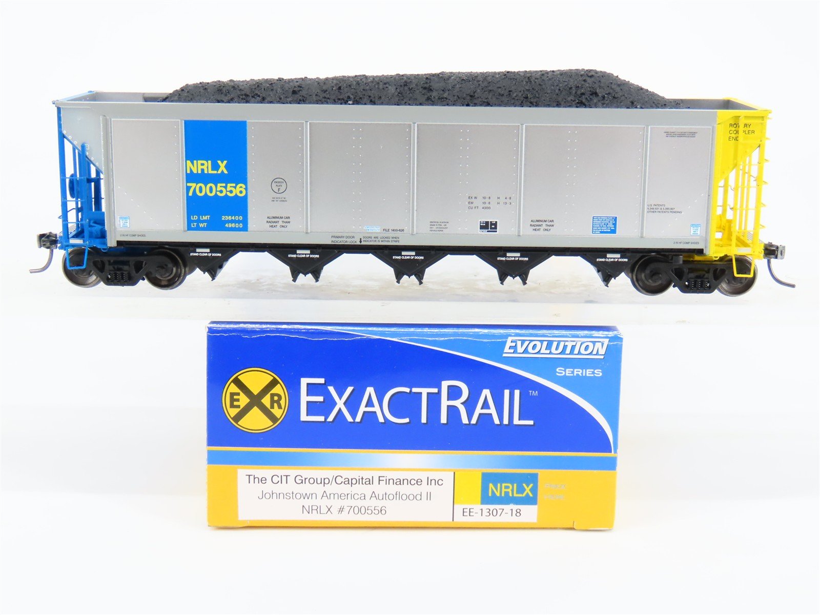 HO ExactRail EE-1307-18 NRLX CIT Group Autoflood Hopper #700556 w/Coal Load