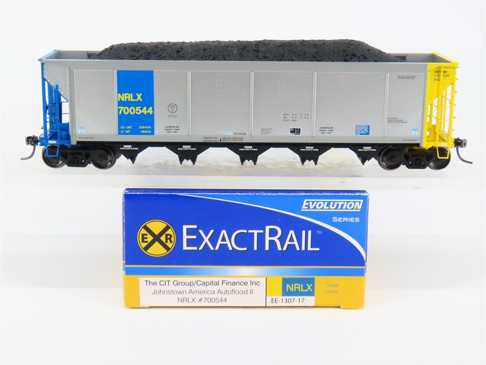 HO ExactRail EE-1307-17 NRLX CIT Group Autoflood Hopper #700544 w/Coal Load