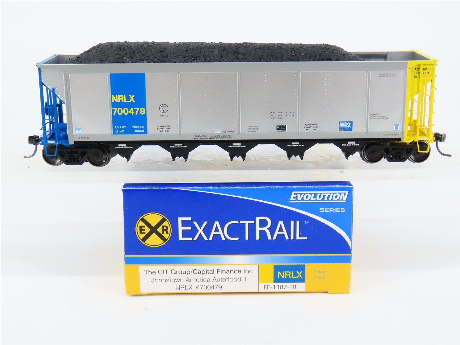 HO ExactRail EE-1307-10 NRLX CIT Group Autoflood Hopper #700479 w/Coal Load