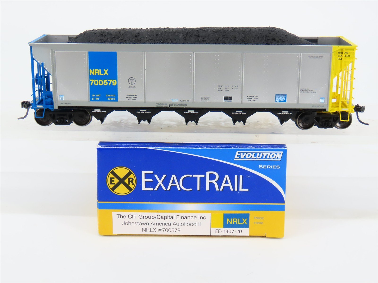 HO ExactRail EE-1307-20 NRLX CIT Group Autoflood Hopper #700579 w/Coal Load