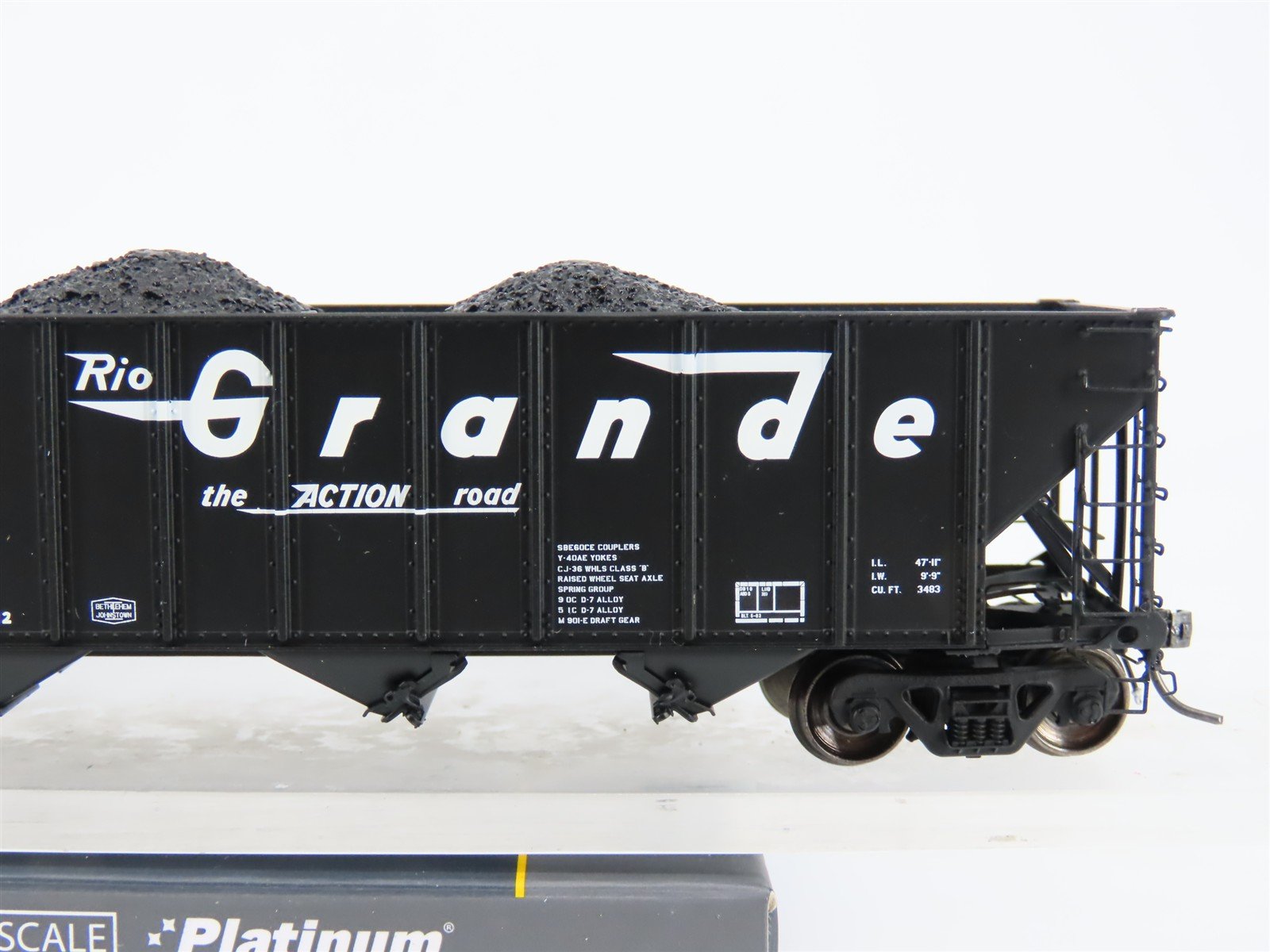 HO ExactRail EP-81460-3 DRGW Rio Grande Bethlehem 3483 4-Bay Hopper Car #12517