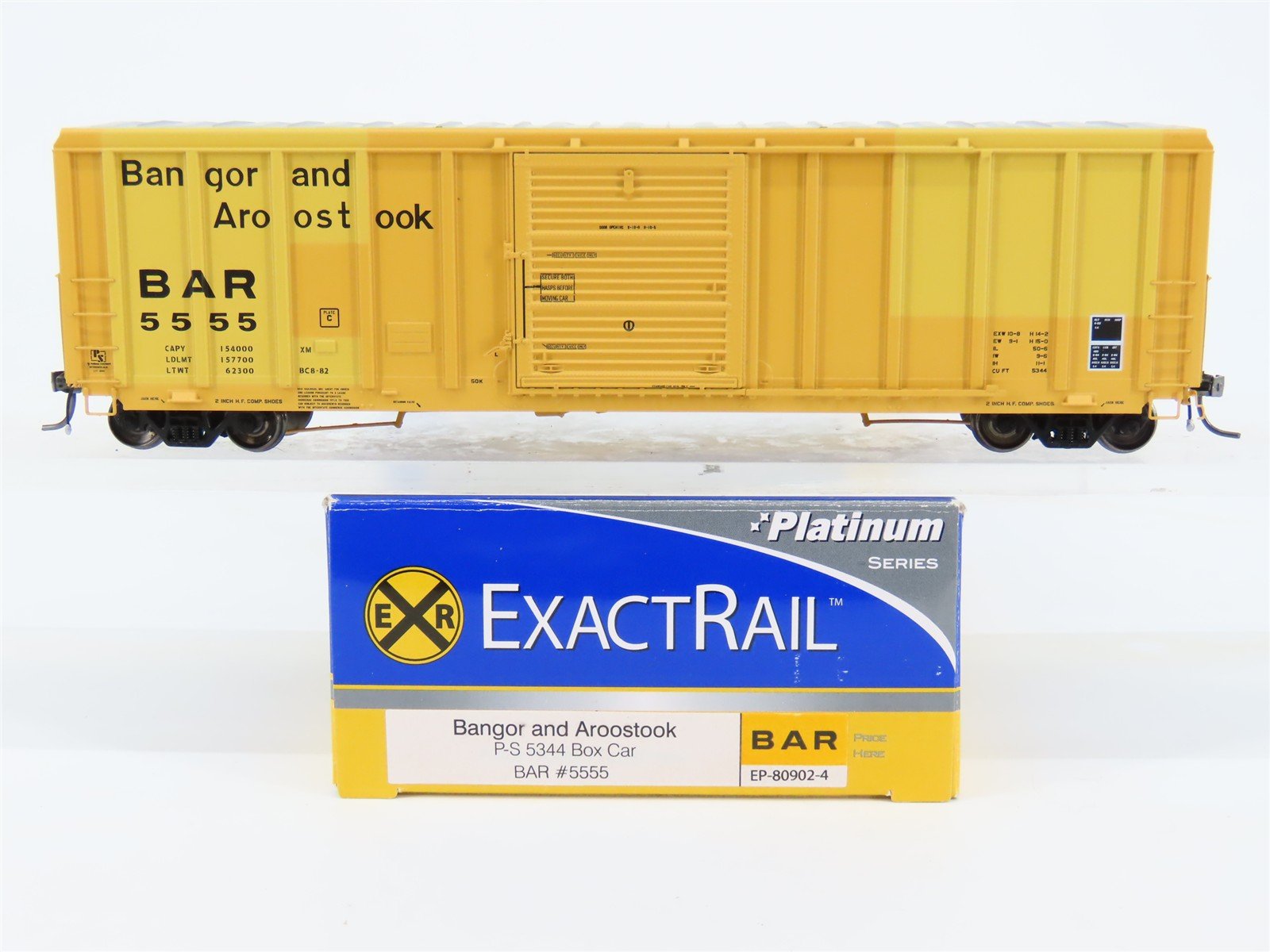 HO Scale ExactRail EP-80902-4 BAR Bangor & Aroostook P-S 5344 50' Boxcar #5555