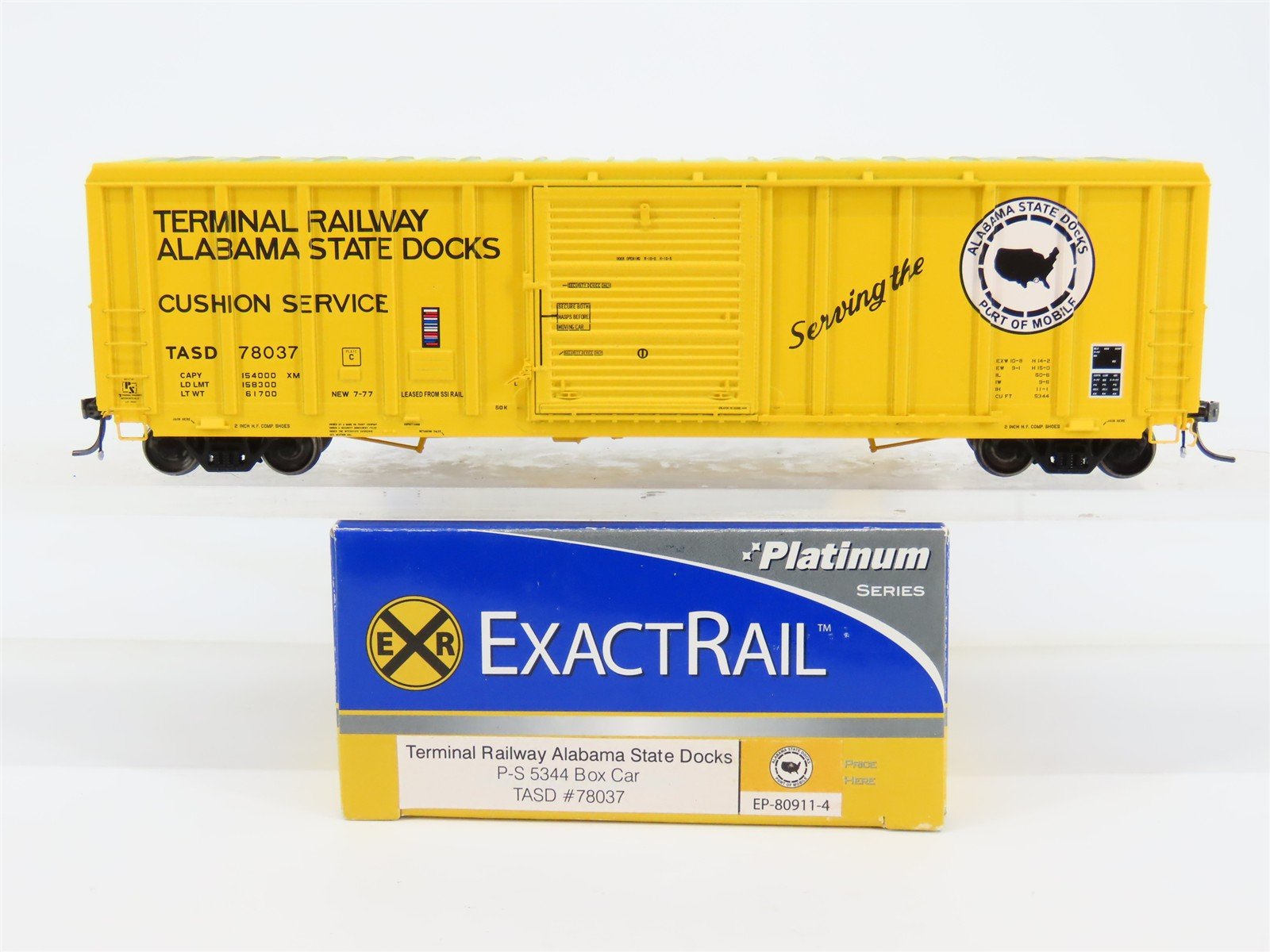 HO Scale ExactRail EP-80911-4 TASD Alabama Docks P-S 5344 50' Boxcar #78037