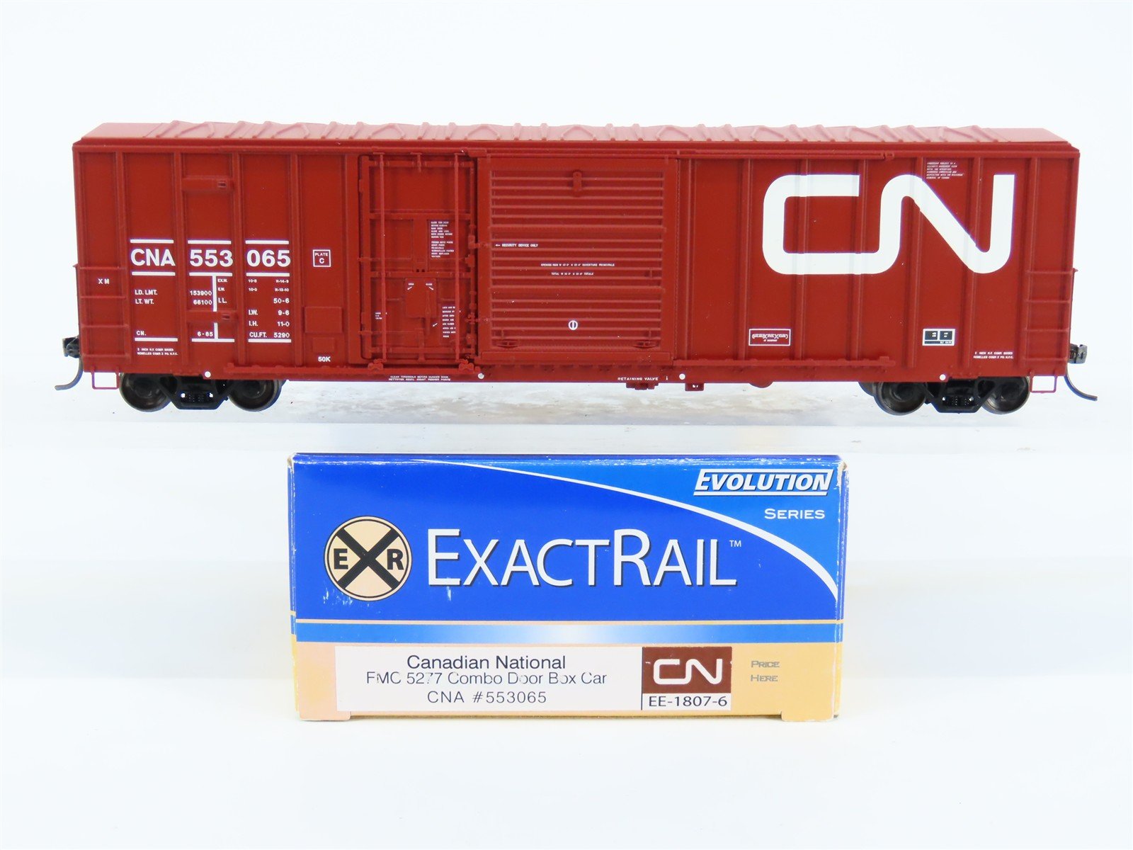 HO Scale ExactRail EE-1807-6 CNA Canadian National FMC 5277 50' Boxcar #553065