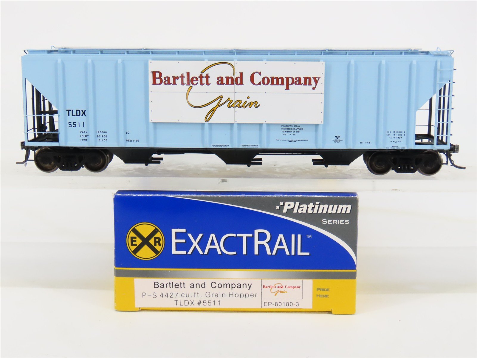 HO Scale ExactRail EP-80180-3 TLDX Bartlett & Co P-S 4427 3-Bay Hopper #5511
