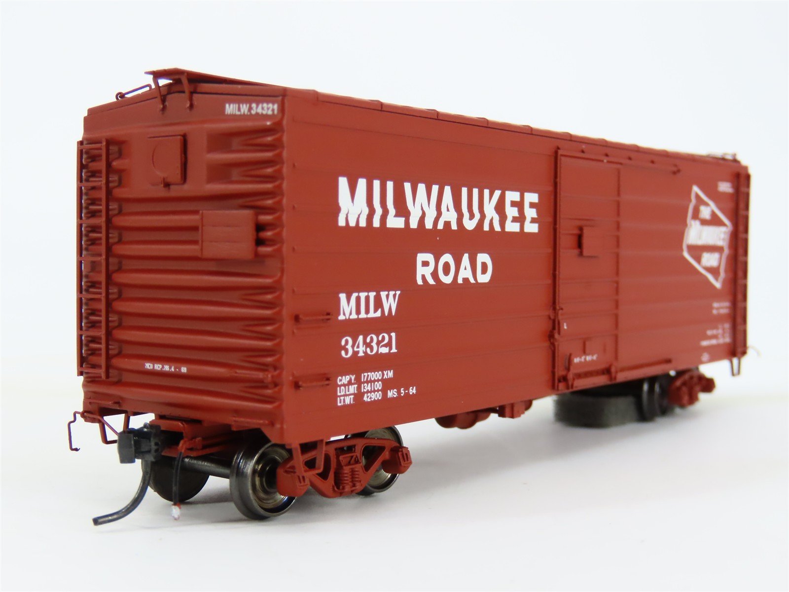 HO Scale ExactRail EPS-90003-10 MILW Milwaukee Road 40' Ribside Boxcar #34321