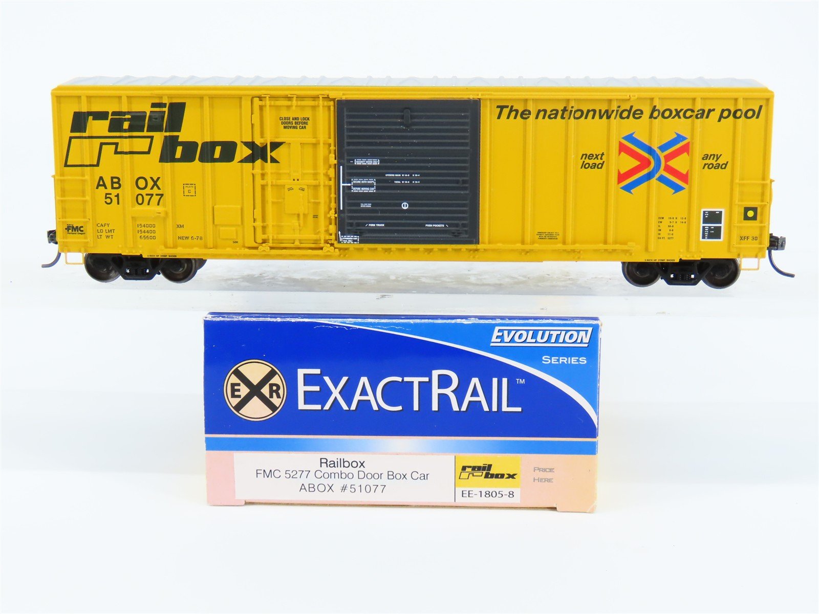 HO Scale ExactRail EE-1805-8 ABOX Railbox FMC 5277 Combo Door Boxcar #51077