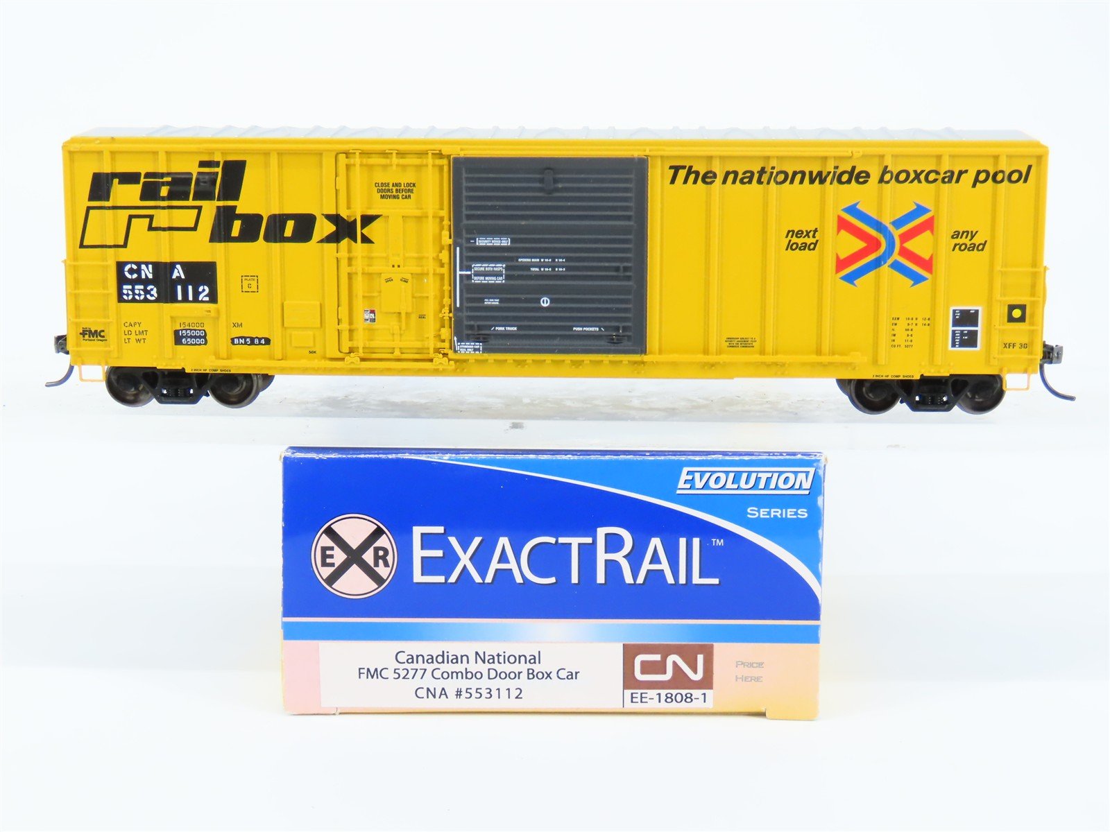 HO ExactRail EE-1808-1 CNA Railbox Patched FMC Combo Door 50' Boxcar #553112