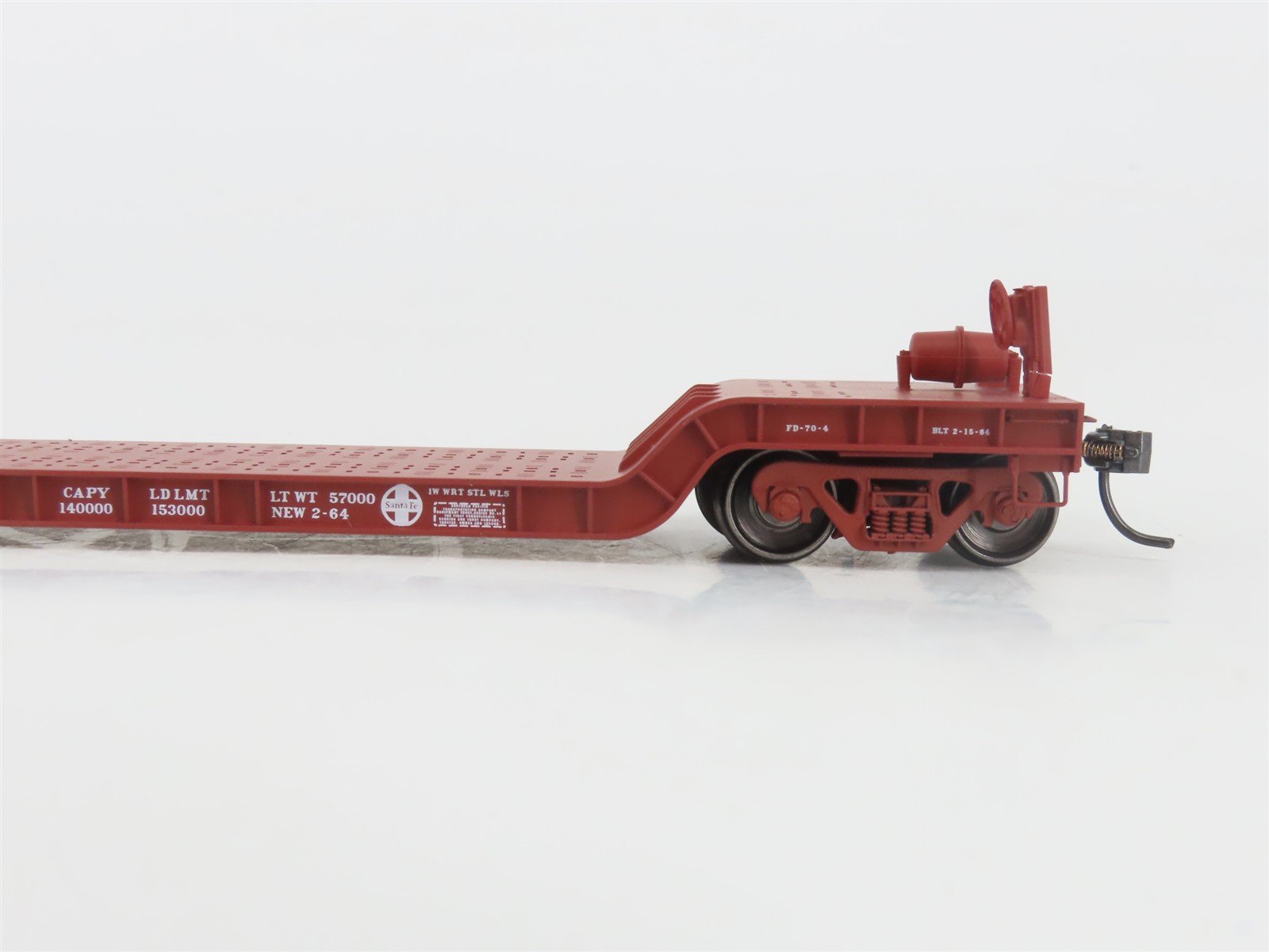 HO ExactRail Evolution EE-1755-1 ATSF Santa Fe Depressed Center Flat Car #90131