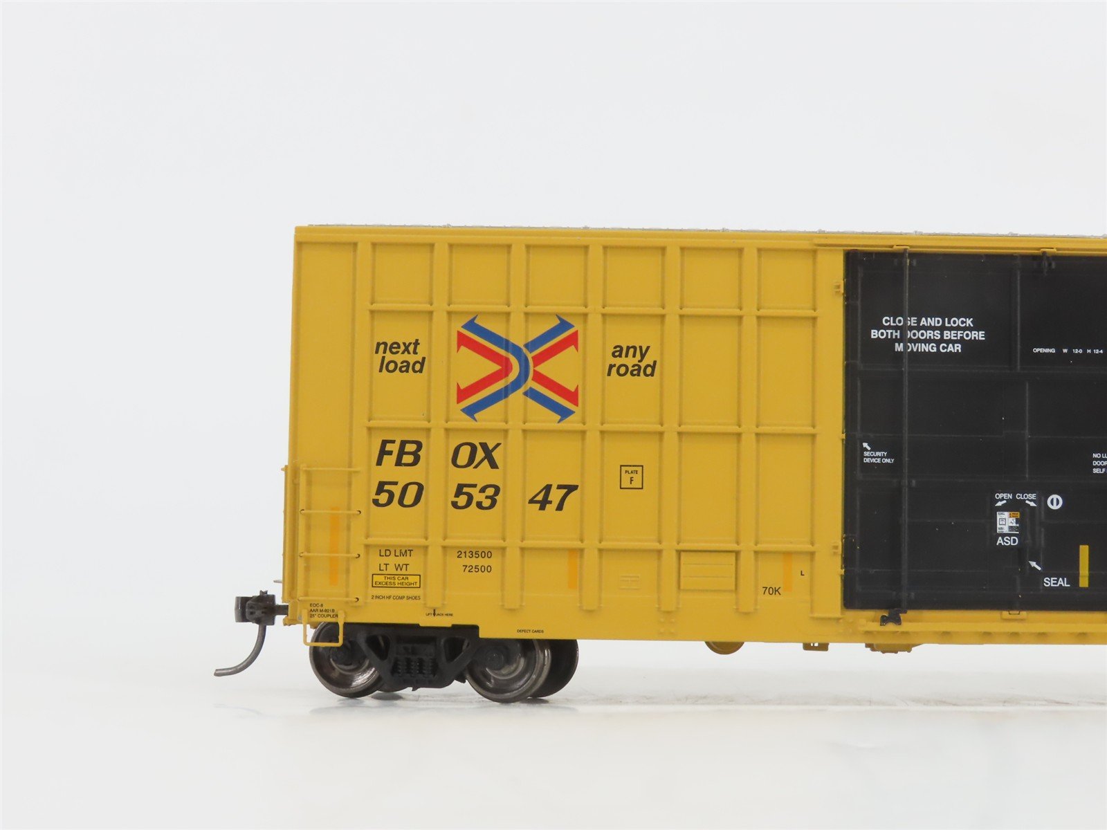 HO Scale ExactRail Evolution Series EE-1401-45 FBOX TTX Plug Door Boxcar #505347