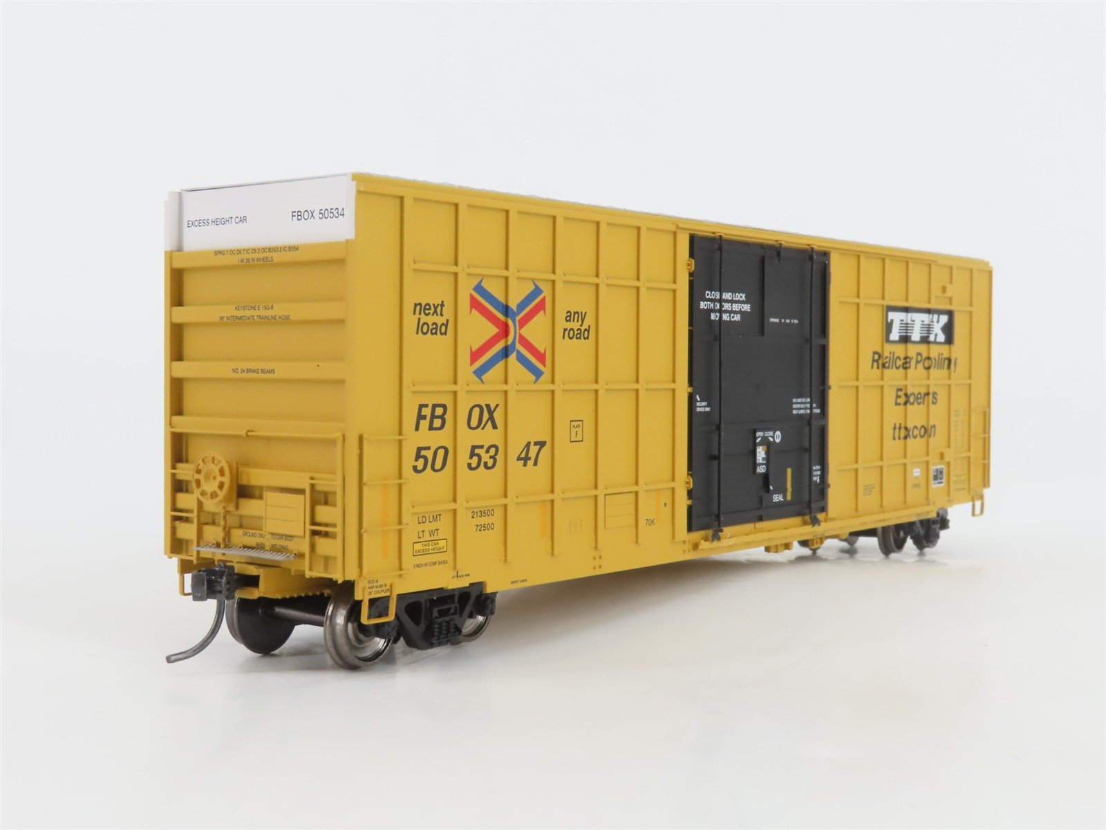 HO Scale ExactRail Evolution Series EE-1401-45 FBOX TTX Plug Door Boxcar #505347