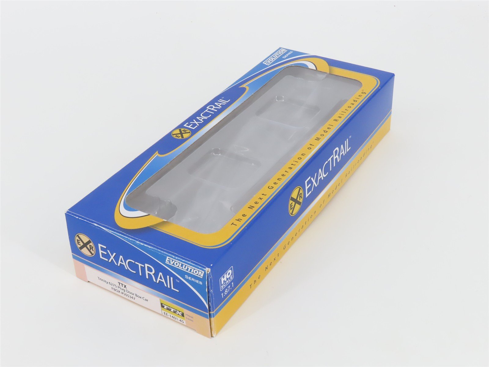 HO Scale ExactRail Evolution Series EE-1401-45 FBOX TTX Plug Door Boxcar #505347