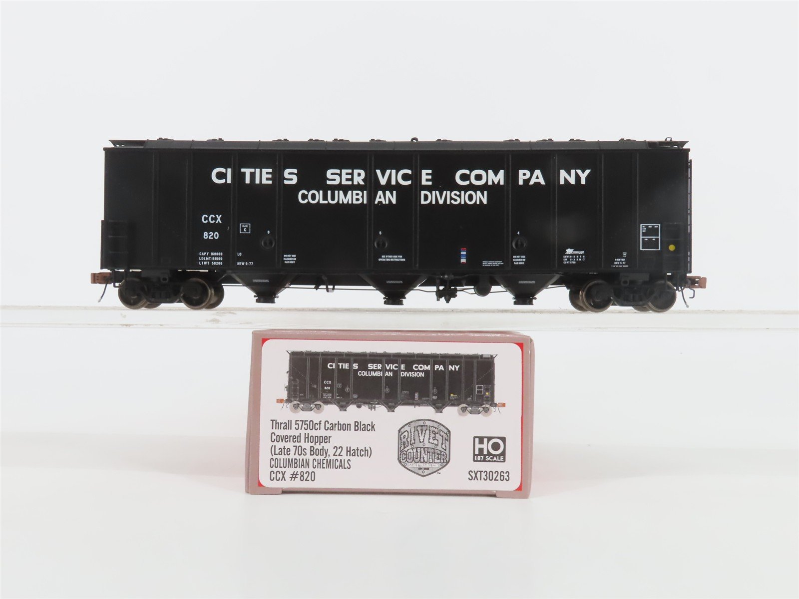 HO Scaletrains.com Rivet Counter SXT30263 CCX Cities Service 3-Bay Hopper #820
