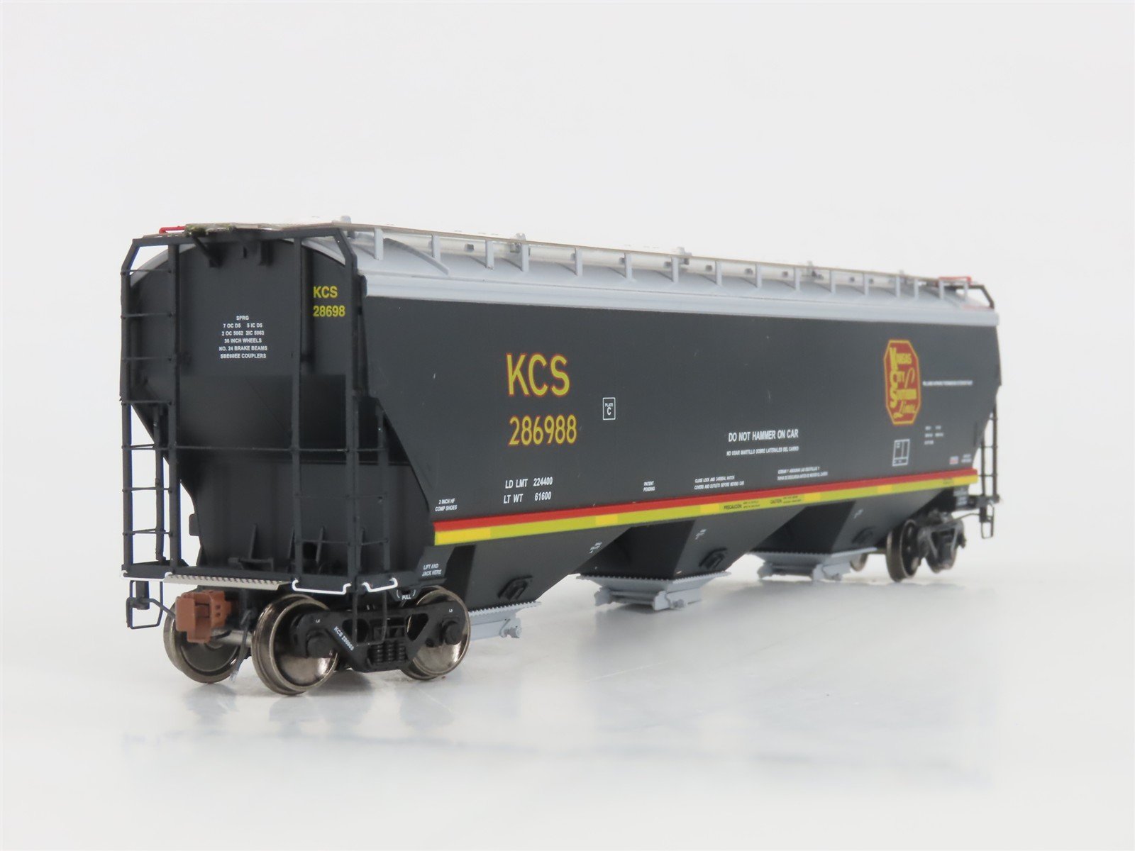 HO Scaletrains.com Rivet Counter SXT30822 KCS 3-Bay Covered Hopper #286988