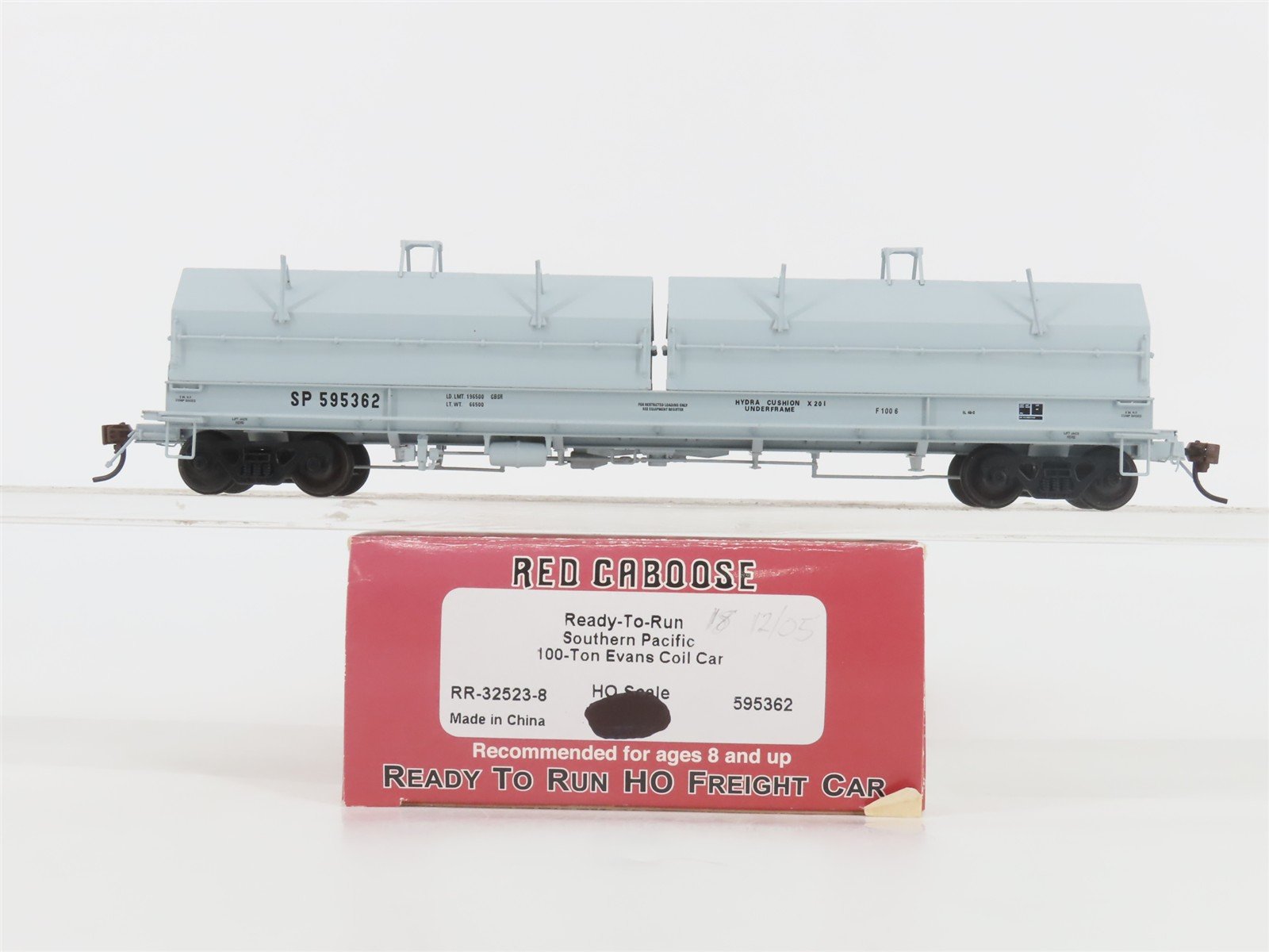 HO Scale Red Caboose RR-32523-8 SP Southern Pacific 100-Ton Coil Car #595362