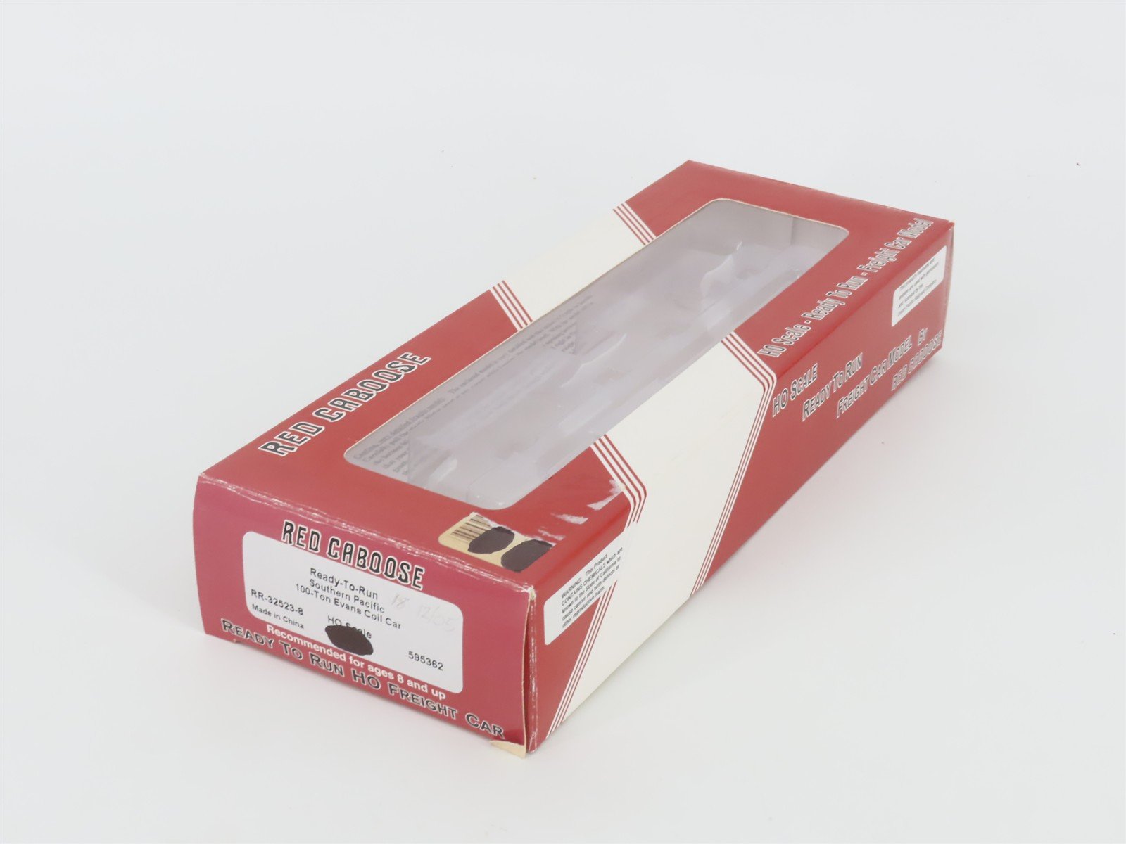 HO Scale Red Caboose RR-32523-8 SP Southern Pacific 100-Ton Coil Car #595362