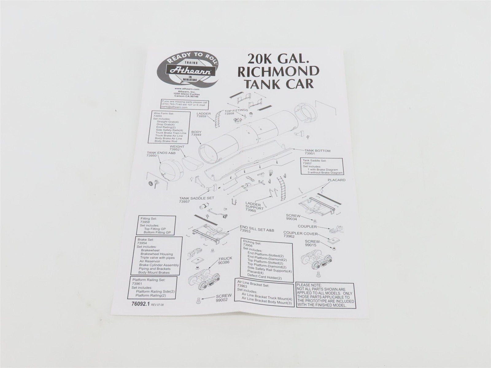 HO Scale Athearn 73916 RCRX RTC 50' Richmond Acid Tank Car #1081