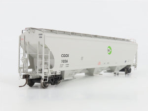 HO Scale Athearn Genesis G4255 CGOX Cargill #1 3-Bay Covered Hopper #1036