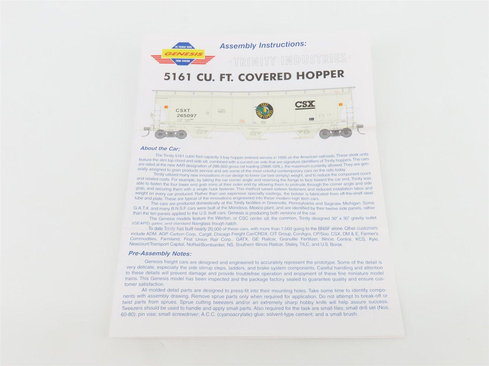 HO Scale Athearn Genesis G4255 CGOX Cargill #1 3-Bay Covered Hopper #1036